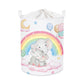 HUUMONSS Rainbow Animals Baby Laundry Hamper Collapsible Clothes Kids Storage Basket Large Girls Gift Toy Box Bin for Bedroom, E