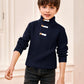 Makkrom Toddler Sweater Baby Boy Girl Turtleneck Cable Knit Sweaters Long Sleeve Christmas Outwear Spring Fall Winter Navy