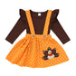 Thanksgiving Outfits Toddler Baby Girl Skirts Sets Ruffle Top + Turkey Dot Overalls Suspender Dress Fall Winter Clothes