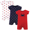 Hudson Baby Unisex Cotton Rompers, Crab, 6-9 Months