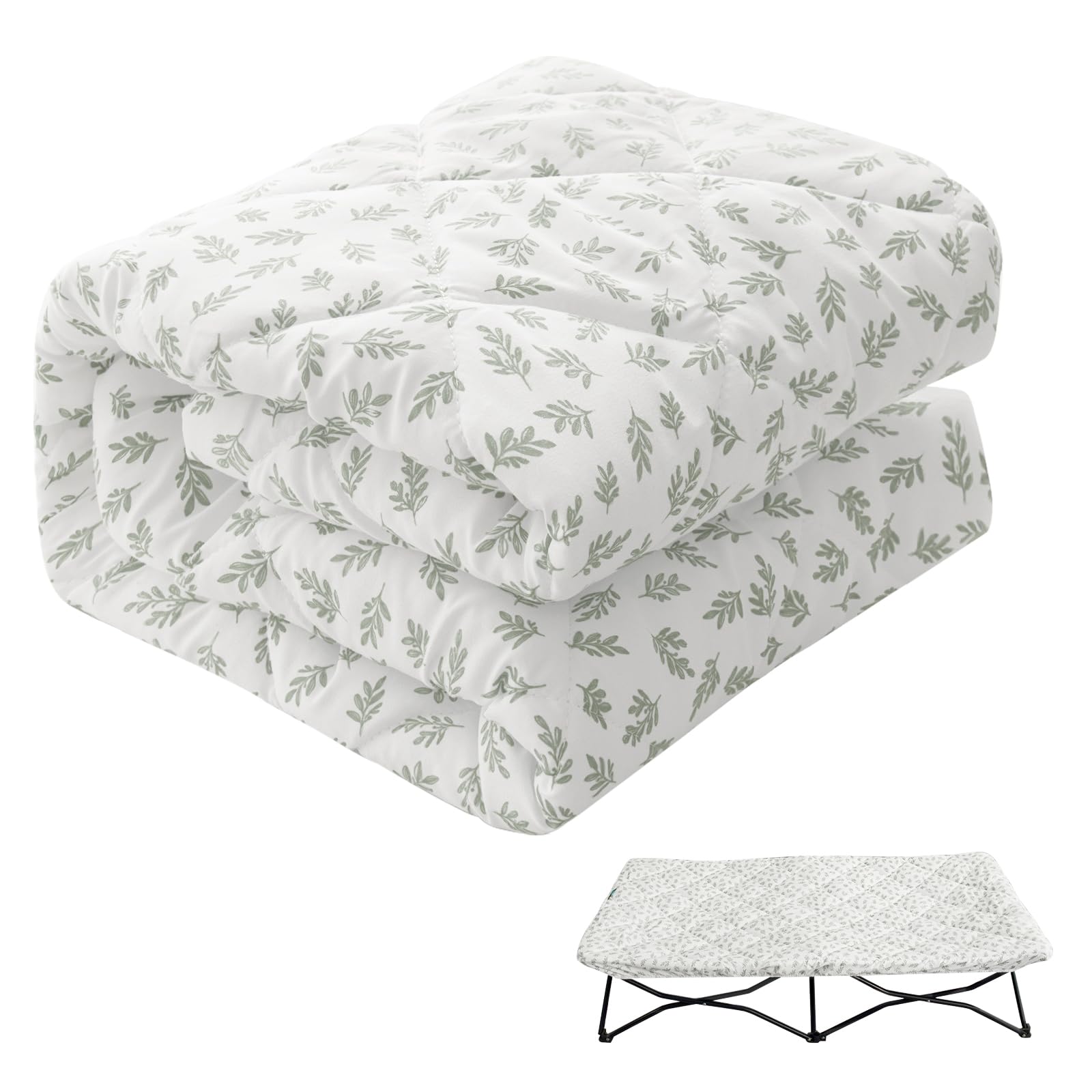 Sheet For Regalo My Cot Portable Toddler Bed, Joovy Travel Cot (Sheet Only, Bed Not Included), Quilted Soft Padded Cover, 48''