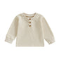 Toddler Baby Boy Girl Sweatshirt Sweater Long Sleeve Crewneck Waffle Knit Outfit Pullover Tops Fall Winter Clothes (Beige, 3-6 M