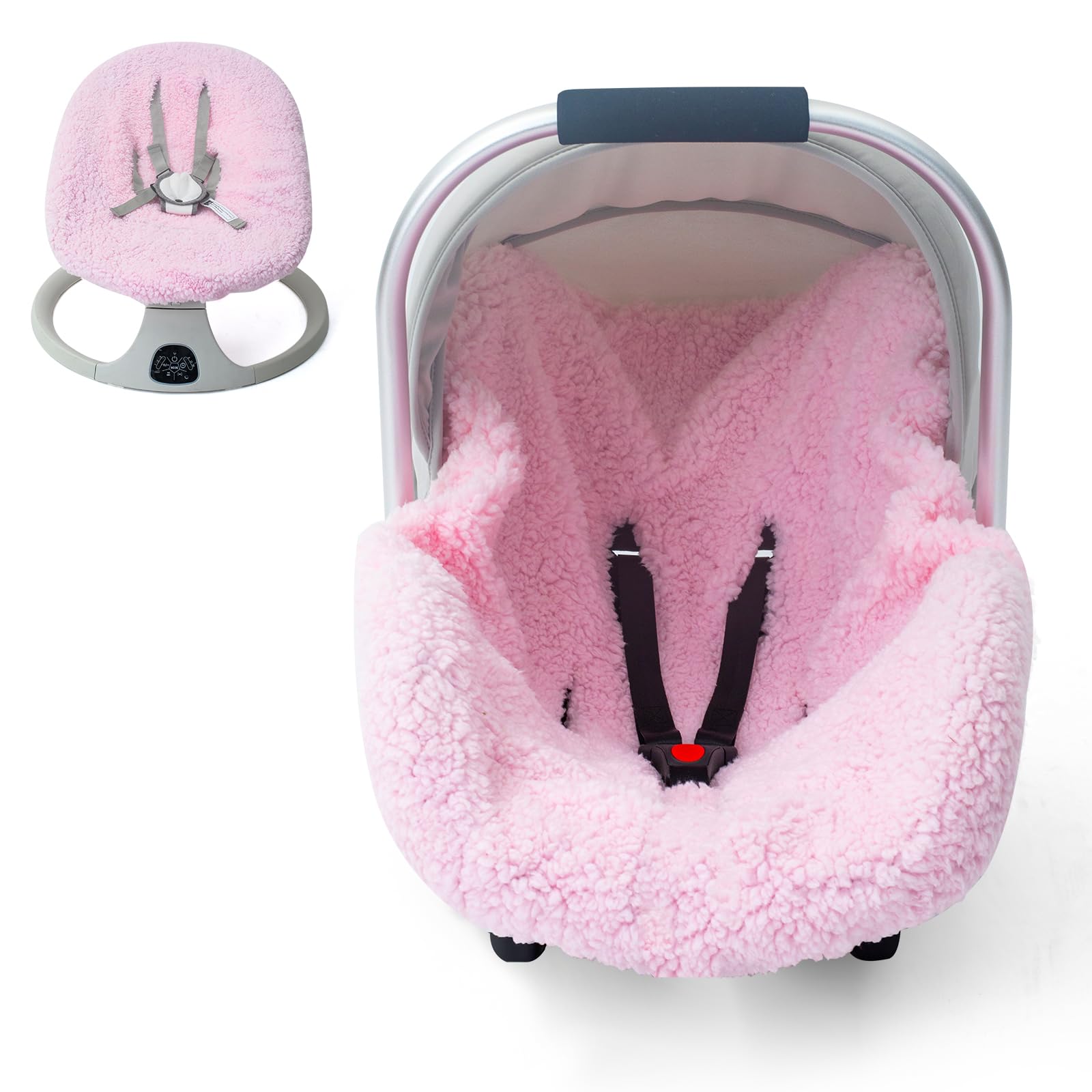 Winter Baby Car Seat Cover, Infant Car Seat Liner With Plush Fleece, Infant Insert For Baby Carseat, Warm Carseat Cover For Cold