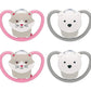 NUK Space Orthodontic Pacifiers, 6-18 Months, Cat/Firefly, 0.09 Pounds, (Pack of 2)