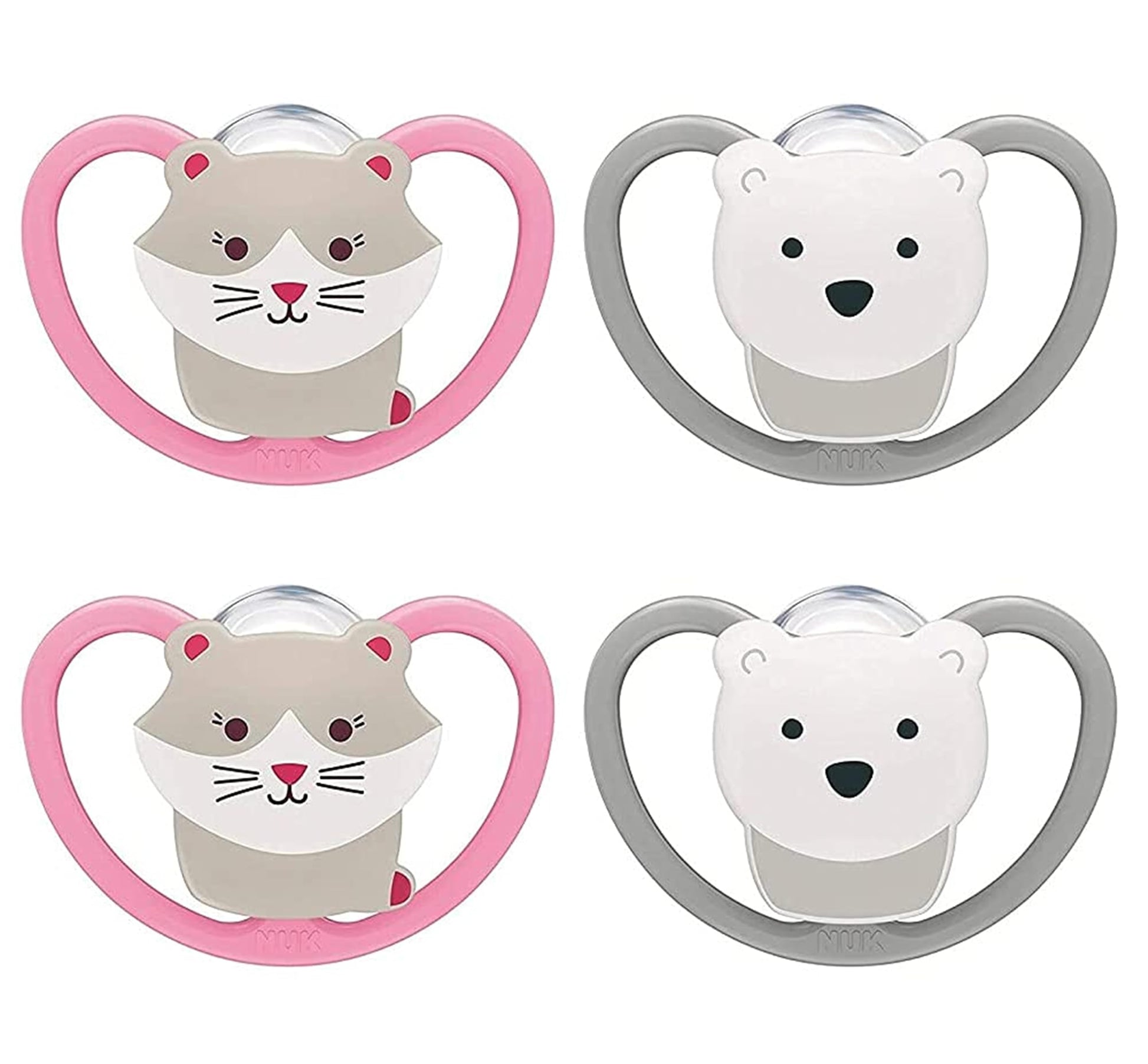 NUK Space Orthodontic Pacifiers, 6-18 Months, Cat/Firefly, 0.09 Pounds, (Pack of 2)