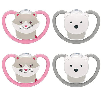 NUK Space Orthodontic Pacifiers, 6-18 Months, Cat/Firefly, 0.09 Pounds, (Pack of 2)