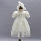 Coozy Baby Girl Christening Baptism Gowns Toddler Princess Wedding Special Occasion Dress 3Pcs Outfits (Ivory, 6M/6-12Months)