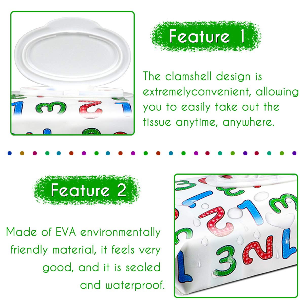 Doerdo 4 Pieces Portable Wet Wipe Pouch Bags Set, Baby Wipe Holder Reusable Travel Wet Wipe Dispenser Keeps Baby Wipe Fresh And