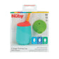 Nuby First Training Cup Set - Silicone Tumbler With Spout And Straw Combo - 4 Oz - 6+ Months - Neutral