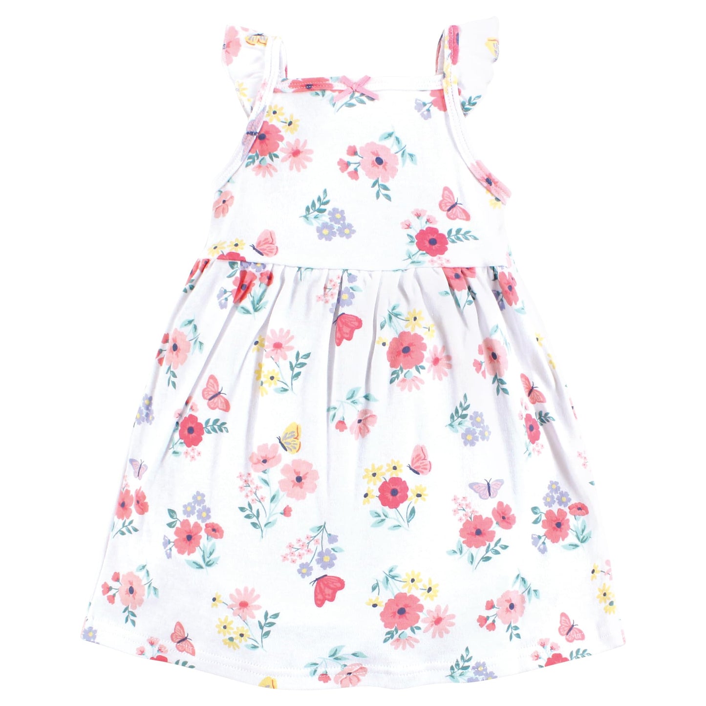 Hudson Baby Baby Girls Cotton Dresses, Butterfly Floral, 3-6M (M)