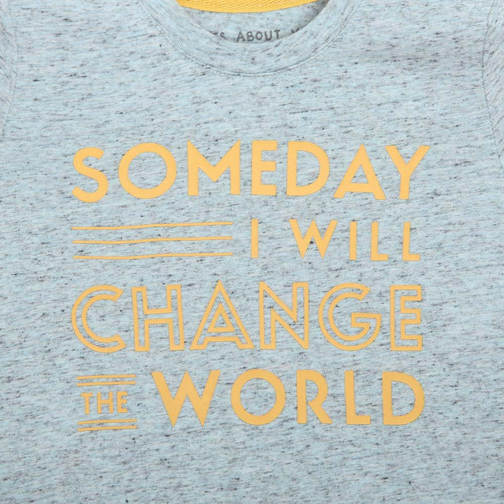 Robeez Baby Boys Short Sleeve Tee, Change The World Blue, 6 Months