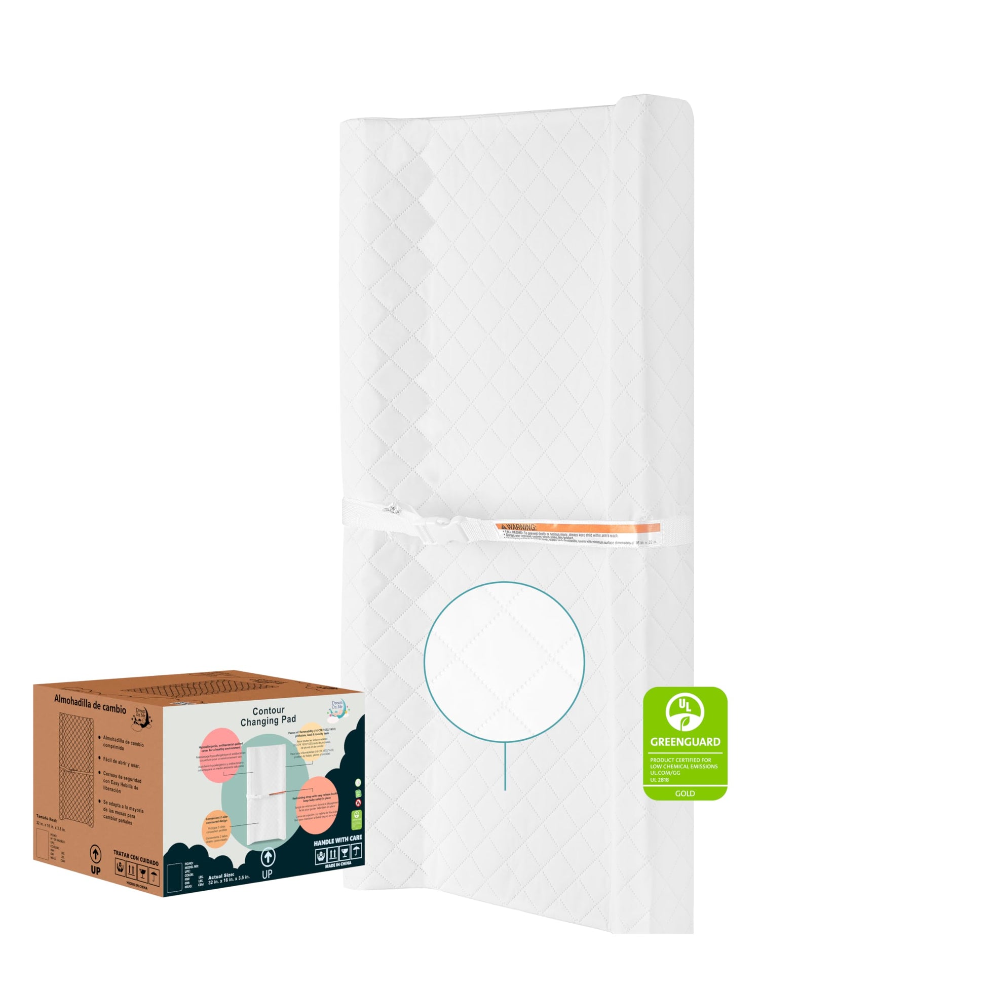 Dream On Me Compressed Contour Changing Pad, Foaming Material & White In Color