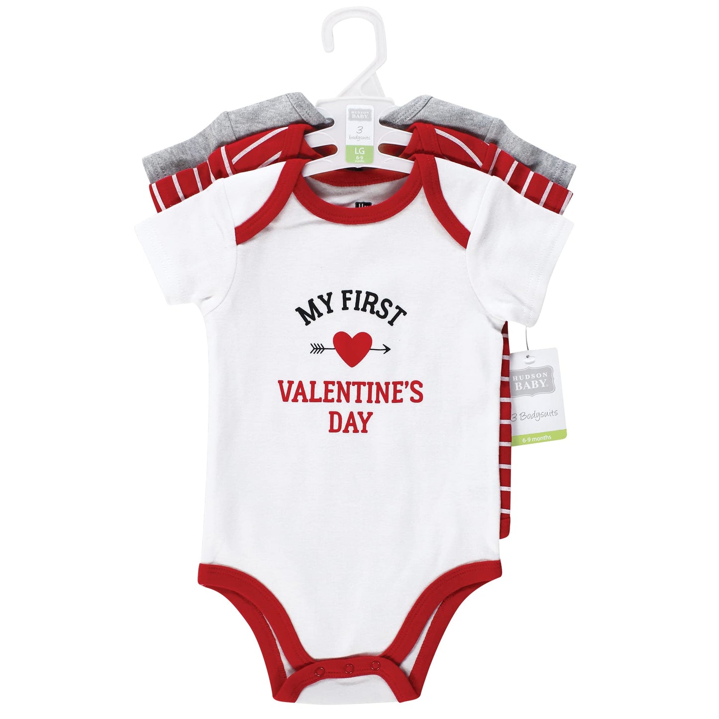 Hudson Baby Unisex Baby Cotton Bodysuits, Valentine Heartbreaker, 9-12 Months