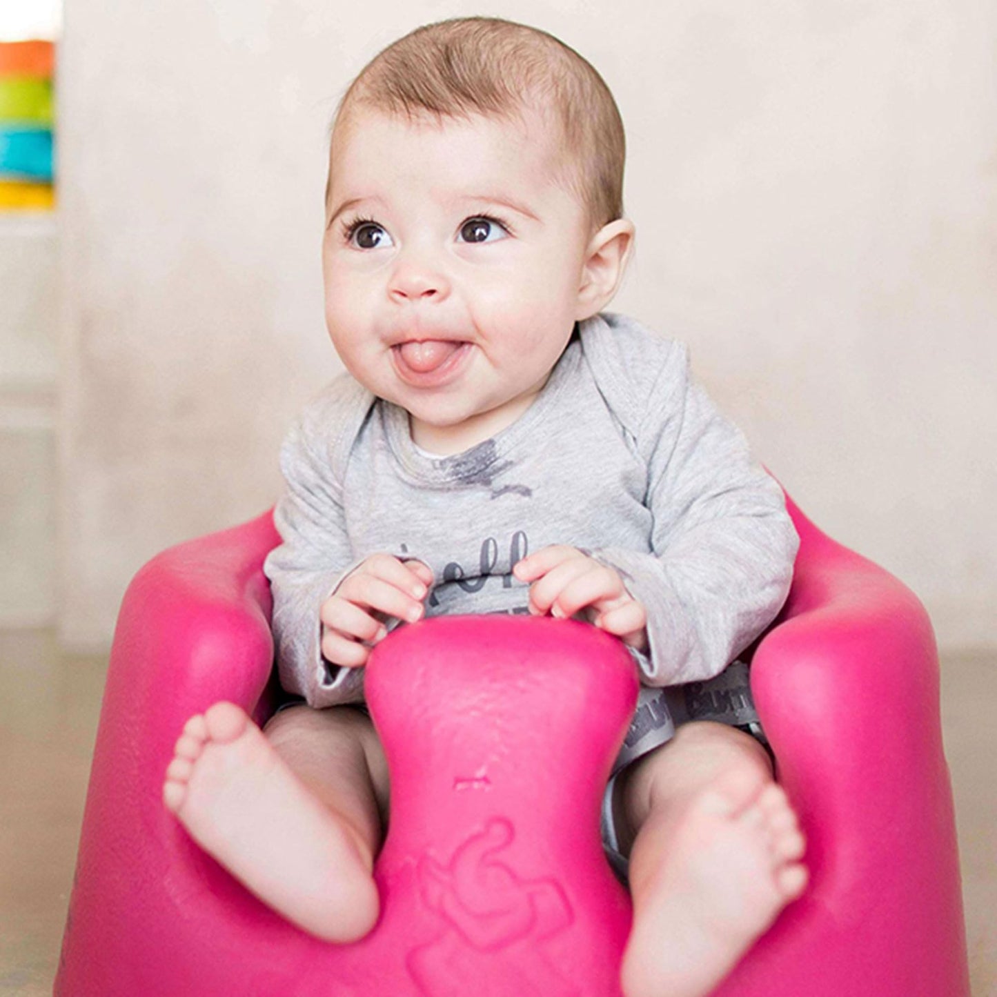 Bumbo Infant Floor Seat Baby Sit Up Chair, Baby Sitting Support For 3-12 Months With 3 Point Adjustable Safety Strap Harness & R