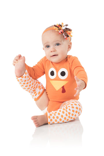 Judanzy Christmas And Halloween Baby And Toddler Leg Warmers For Girls And Boys (Newborn, White With Orange Dots)