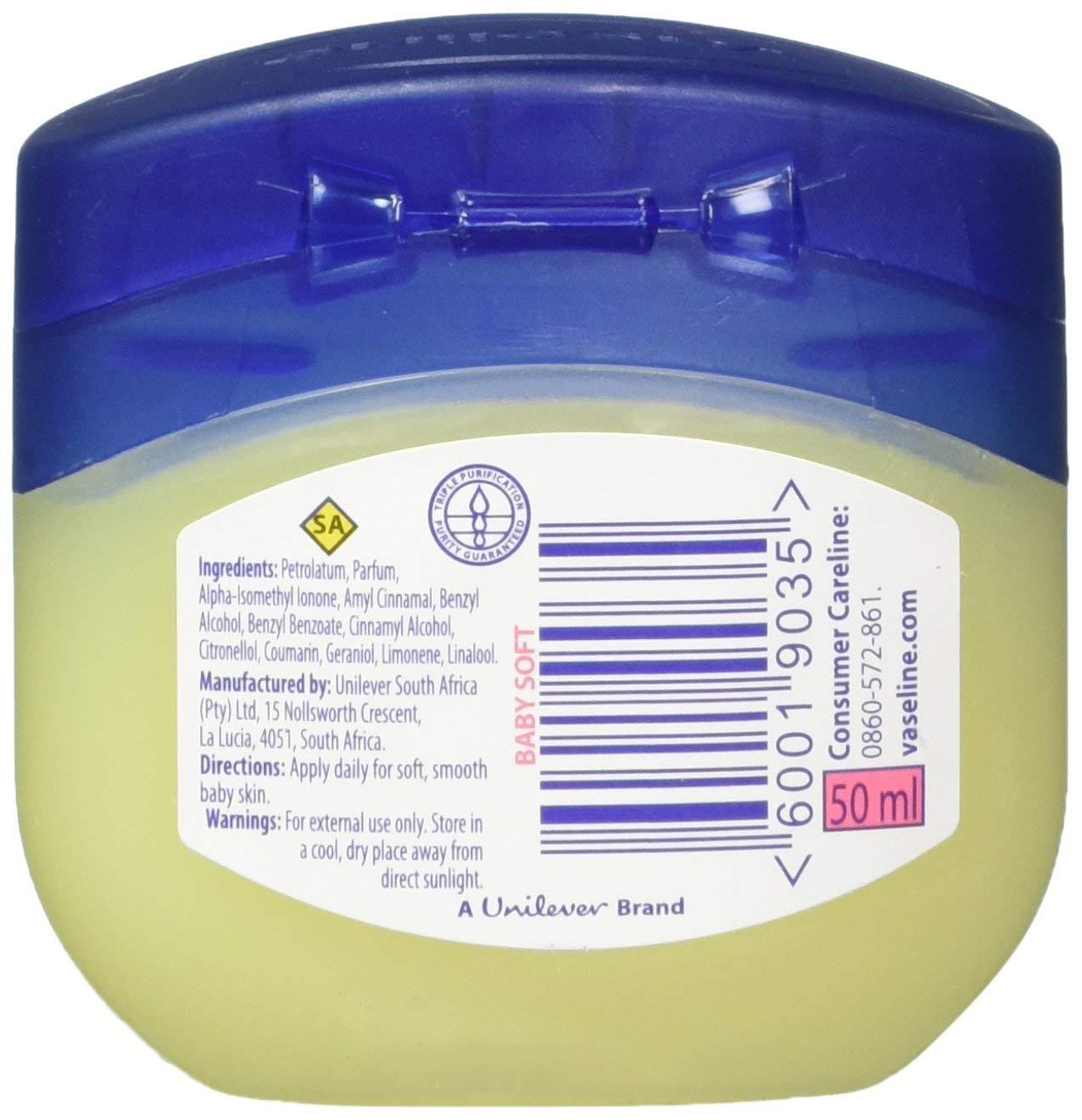 Set Of Six Vaseline Baby Gentle Protective Petroleum Jelly- Travel Size, 1.7 Oz, 6 Count (Pack Of 1)