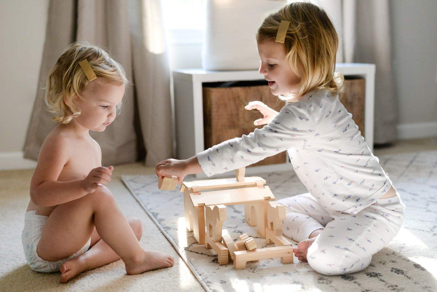 California Tot Rectangle Faux Leather Hair Snap (Cottontail Set Of 5) One Size