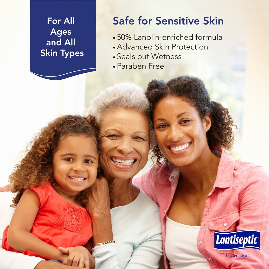 Lantiseptic Moisture Shield Original Skin Protectant - 50% Lanolin Enriched Skin Protectant Barrier Cream For Incontinence - Par