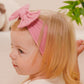 Jollybows 8Pcs Nylon Headbands For Baby Girls Infant Baby Bows Newborn Hairbands Toddler Hair Bow Elastics Head Wraps