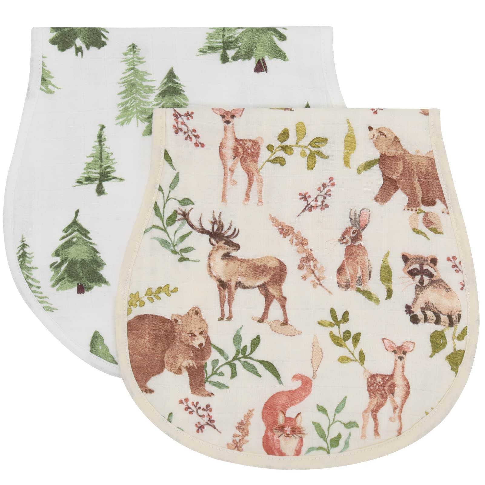 LifeTree Muslin Baby Burp Cloths - Soft 2 Pack Viscose from Bamboo Cotton Large 22 by 10 Absorbent Milk Spit Up Rags - Burpi