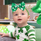 Yanjie St. Patrick'S Day Baby Girl Clover Headbands Shamrock Printed Baby Girl Bow Green Infant Headband St.Patrick Wide Hairban
