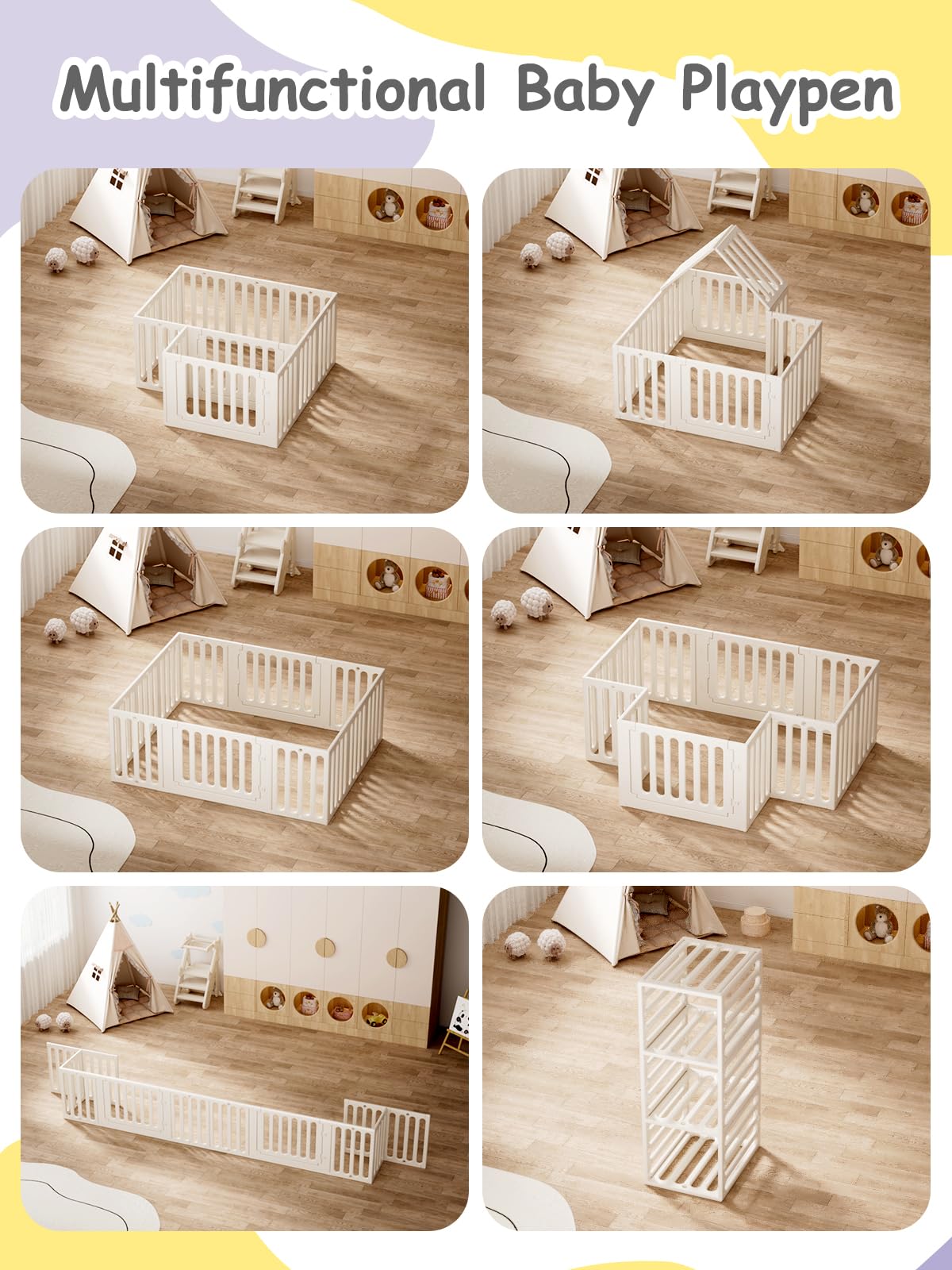 Vbaby Baby Playpen For Babies And Toddlers, 66' X 51' Plastic Baby Play Pen For Toddler 1-3, 12 Panels Large Baby Play Yard, I