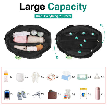 Kubya Diaper Bag Tote, Baby Diaper Tote Bags Crossbody Hospital Bag Travel Large Mommy Bag, With Silicone Pacifier Case
