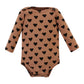 Hudson Baby Unisex Baby Cotton Long-Sleeve Bodysuits, Cinnamon Hearts 5 Pack, 9-12 Months