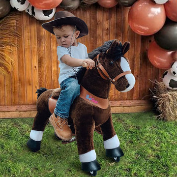 PonyCycle Ride on Horse Toy Walking Rocking Horses Classic Model U (with Brake/ 36 Height/Size 4 for Age 4-8 Boy Gifts) Ride Hor
