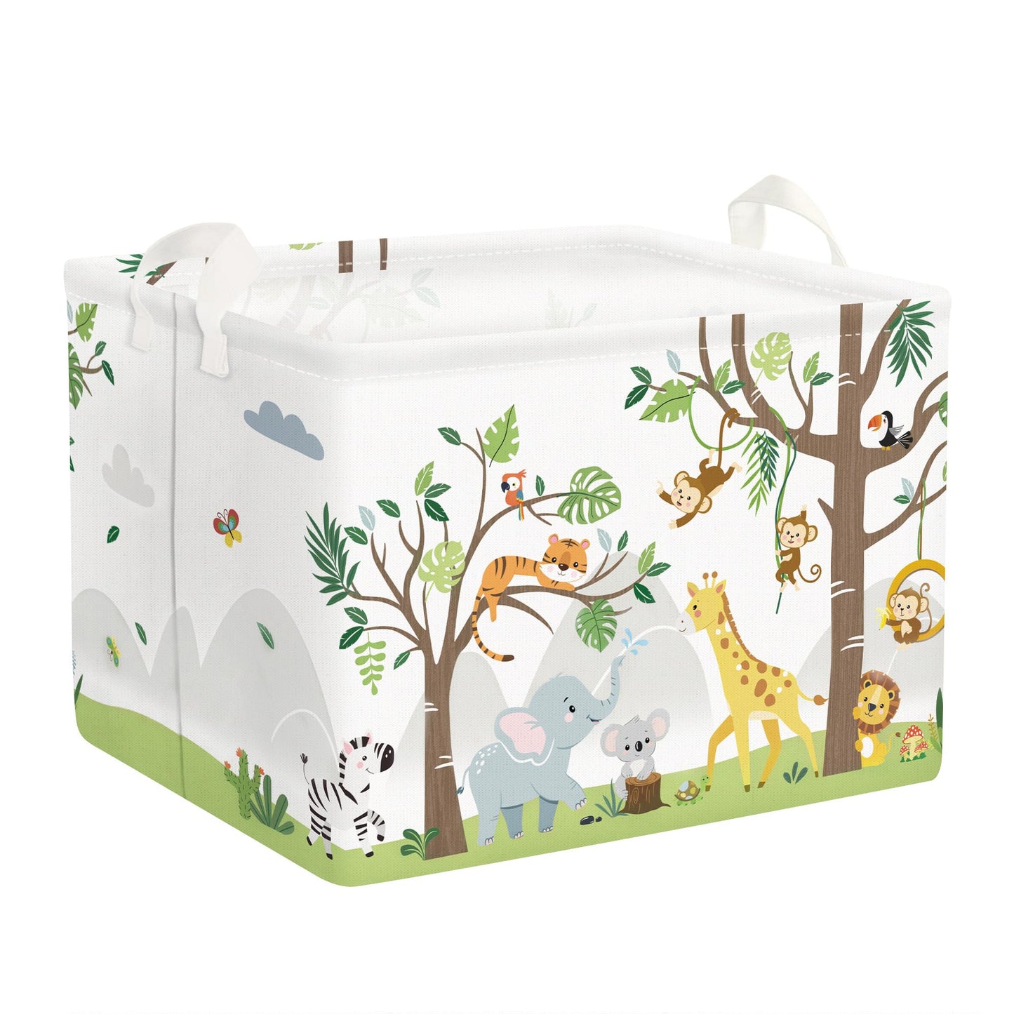 Clastyle Animal Tree Baby Laundry Hamper Kid Storage Basket Boy Girl Gift Toy Box Collapsible Large Clothes Organizer Nursery Bi