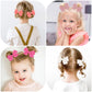 Oaoleer 40Pcs 3.5Inch Hair Bows For Toddler Girls - Linen Neutral Pigtail Bows Double Bun Ponytail Bows Alligator Clips Hair Bar