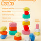 D-FantiX 39 PCS Silicone Sorting Stacking Rocks Stones, Sensory Learning Montessori Toys for 3 4 5 6 Year Old Kids, Educational