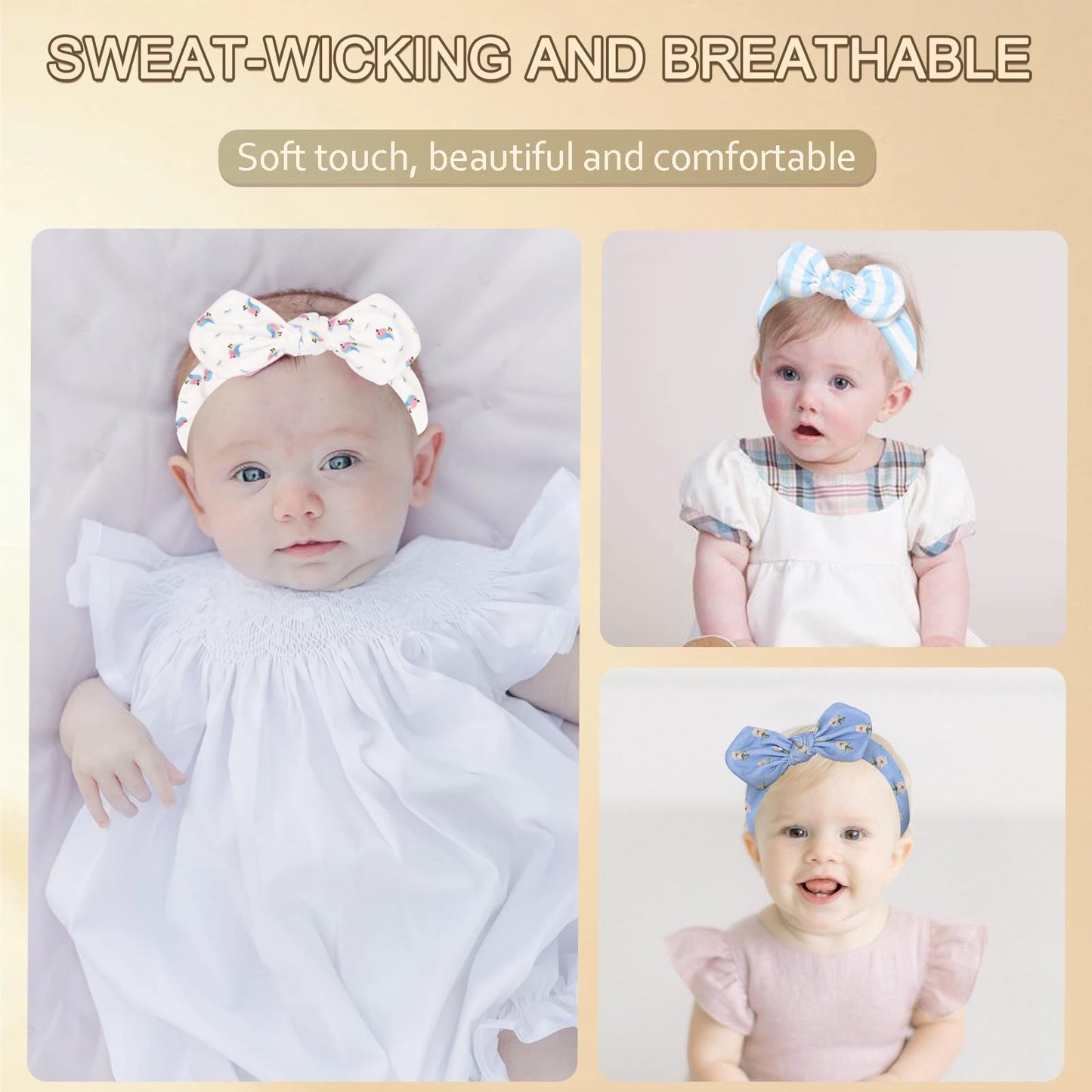 Ickeyou 8/5/11Pcs Baby Newborn Headband Bows Soft Stretchy Nylon Hair Bands For Infants Toddlers And Kids Cute Bow Hair Accessor