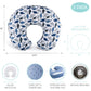 The Peanutshell Nursing Pillow Cover Set For Baby Boys Or Girls | Dinosaur & Navy Blue Minky Dot | Unisex 2 Pack