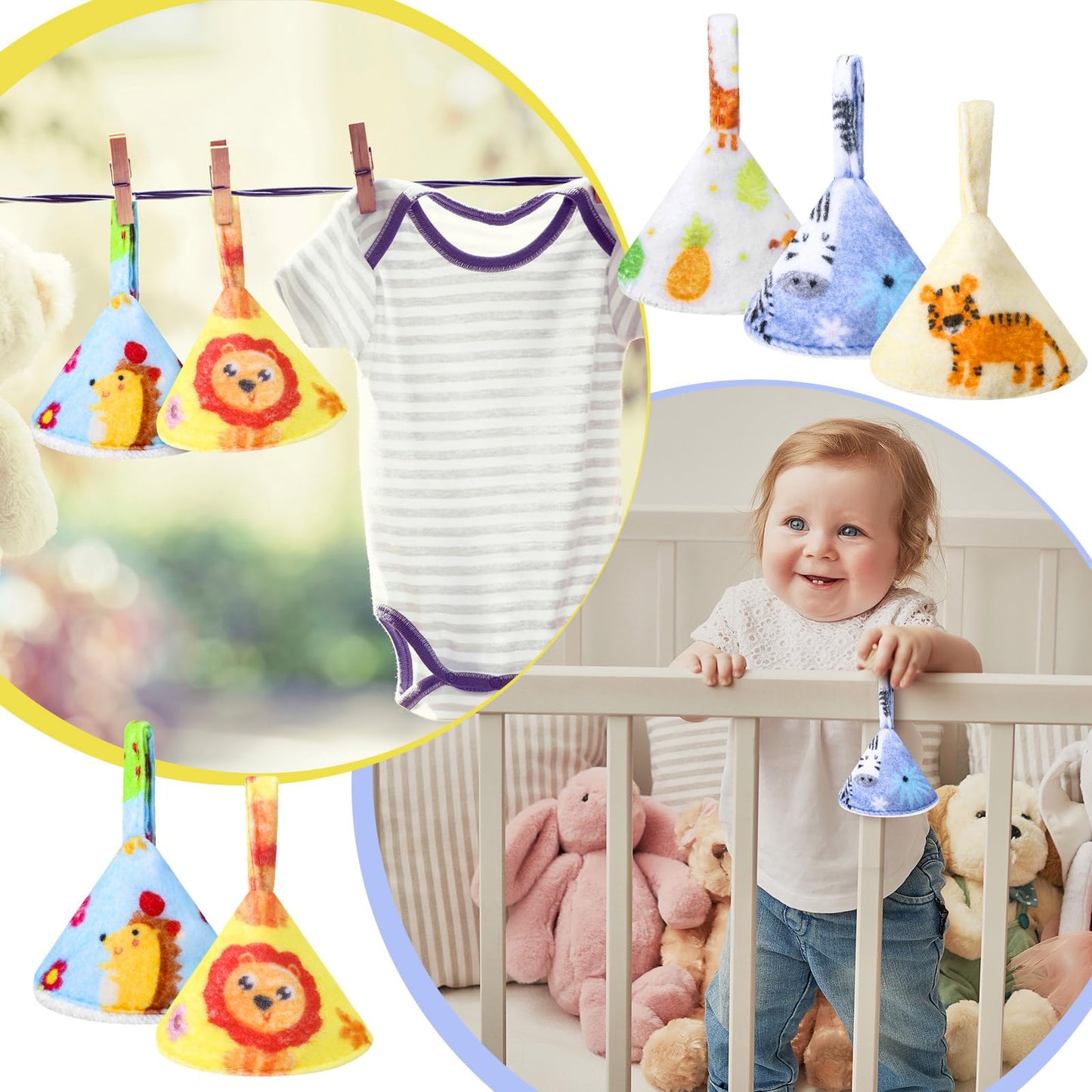 Suhine 10 Pcs Baby Boy Pee Shield Diaper Changing Accessory Reusable Pee Covers Baby Boy Cap For Newborn Boys(Lovely)