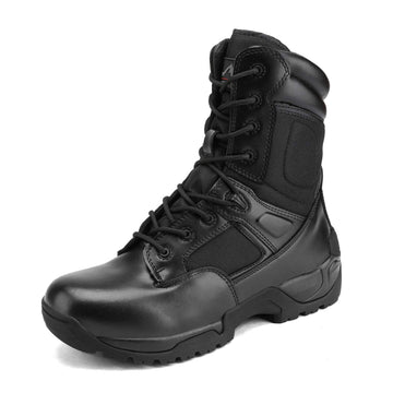 Nortiv 8 Mens Military Tactical Work Boots Side Zip Hiking Motorcycle Combat Bootie Black Size 7 M Us Response