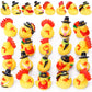 Karenhi 24 Pieces Thanksgiving Rubber Ducks Bulk 2 Inch Duckies Toys Rubber Duck Bath Toys Novelty Thanksgiving Party Favors for