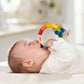 HABA Wooden Rainbow Teething Rattle Toy for Babies 0-18 Months - Kringlering Wood Grasping Toy with Plastic Rings - Sensory Toys