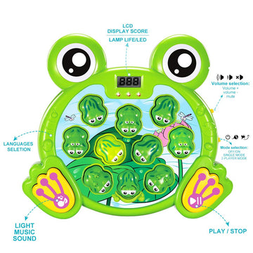 YEEBAY Whack A Frog Game with 2 Hammers, Toddler Early Developmental Learning Toy, Fun Birthday Gift for Kids Age 2+, Toys for 2