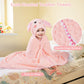 FIOBEE Toddler Bath Towel with Hood Baby Towels, 55x28 inch Large Soft Absorbent Kids Hooded Towels for 1-5 Years Old Baby Girls
