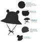 Zando Baby Sun Hat Bucket Hat Wide Brim Beach Caps Toddler Hats For Boys With Bear Ears Infant Summer Hat For Girls Black 0-6Mon