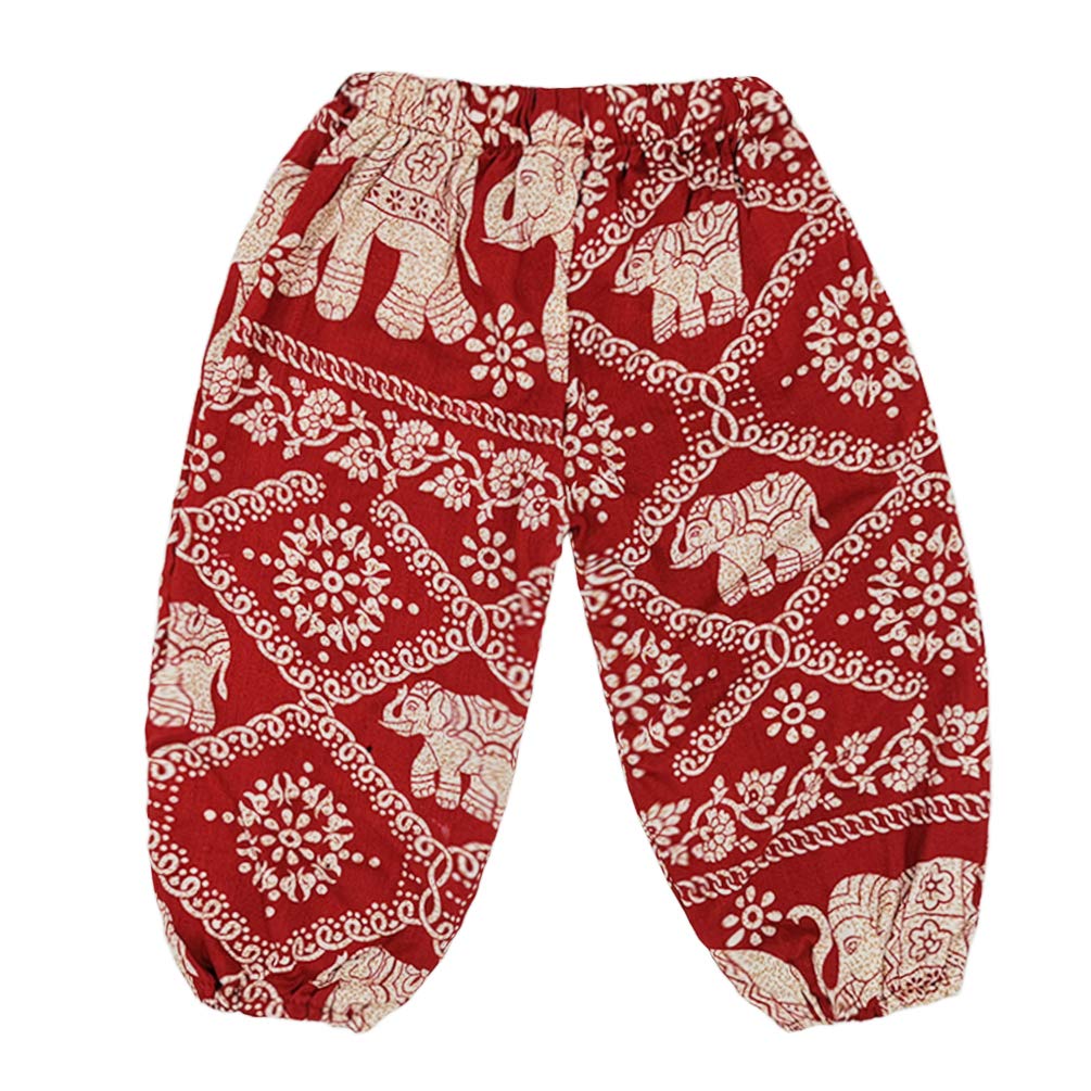 Baby Girls Boho Elephant Tops Harem Pants 2 Piece Outfits Red 110