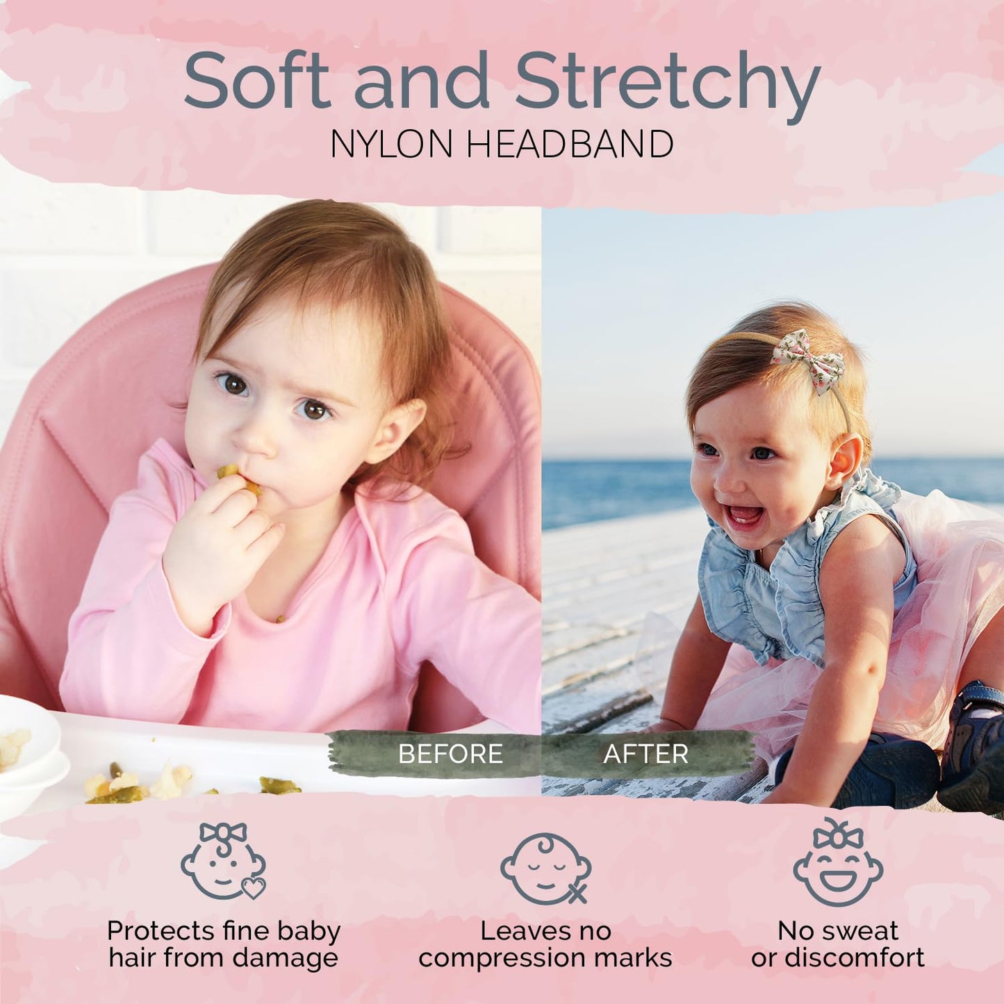 Kiddycare Baby Hair Accessories | Elastic Headbands, Bows, And Lazos Para Bebes | 10 Piece Assortment For Newborns And Girls