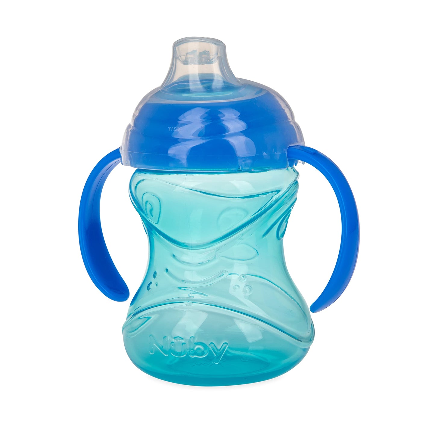 Nuby Clik-It Grip N' Sip Soft Spout No-Spill Training Sippy Cup With Handles - (3-Pack) 10 Oz - 4+ Months - Boy