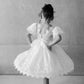2Bunnies Girl Paisley Lace Back A-Line Tutu Tulle Party Flower Girl Dress (All Lace Flutter Sleeve Knee-White, 3T)