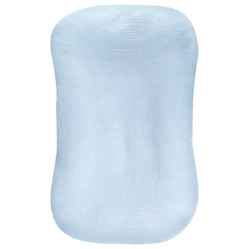 Hooyax Muslin Baby Lounger Cover Soft Organic Cotton Slipcover Fits Newborn Lounger For Baby Boys And Girls (Ice-Snow Blue)