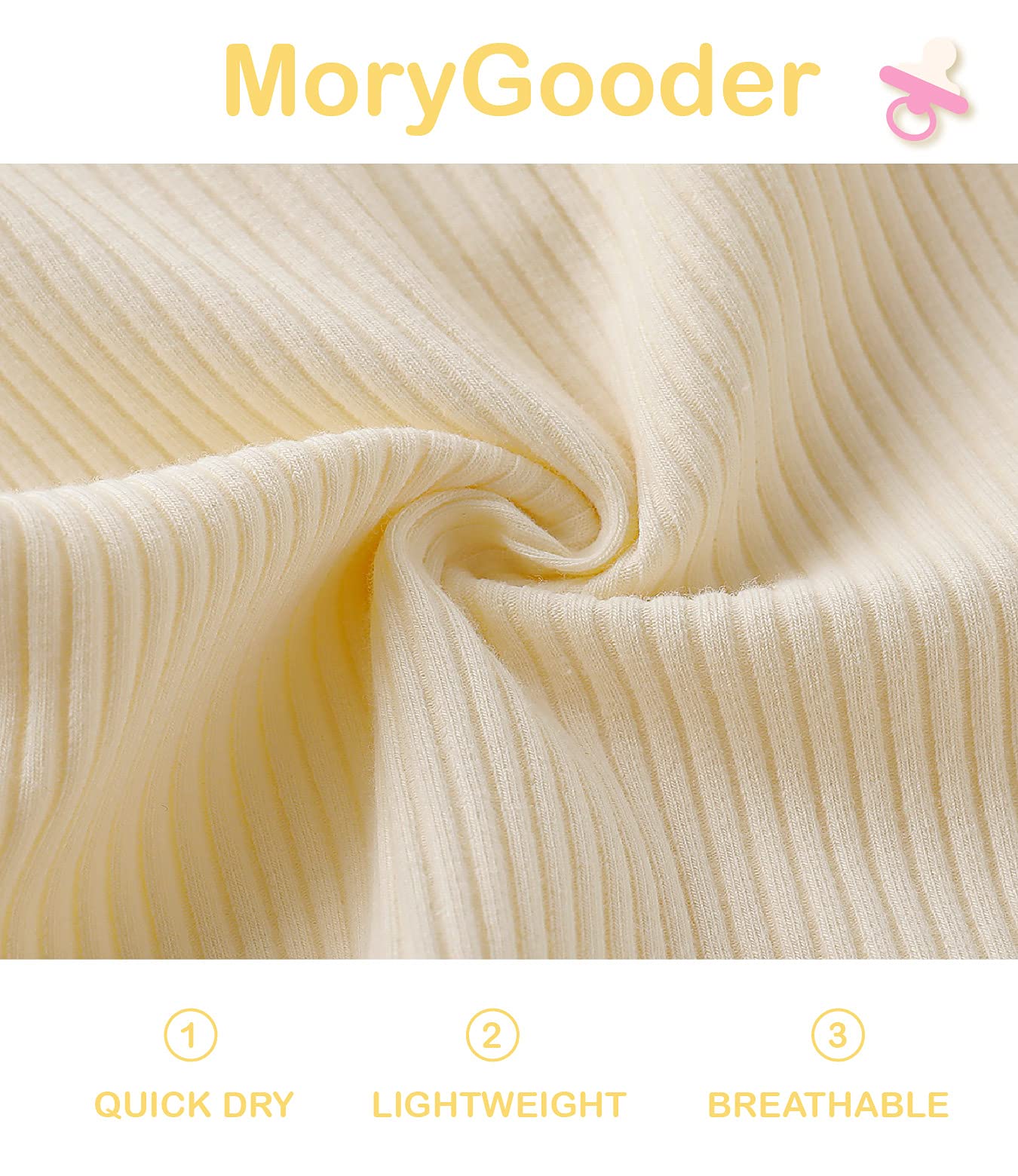 Morygooder Newborn Cotton Nightgowns Neutral Knotted Sleeper Baby Coming Home Outfit (White,0-6 Months)