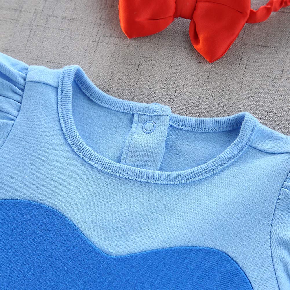 Dressy Daisy Baby Girls Princess Dress Onesie Bodysuit Romper Halloween Costume With Headband Size 6-9 Months Blue 212