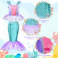Meland Mermaid Dress For Girls - Little Mermaid Costume For Girls With Bag Princess Dresses For Girls 3-8 Birthday Gift