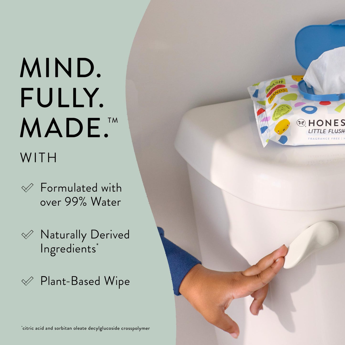 The Honest Company Plant-Based Toddler Flushable Wipes | Designed For Potty Training | 99% Water, Hypoallergenic, Ewg Verified,
